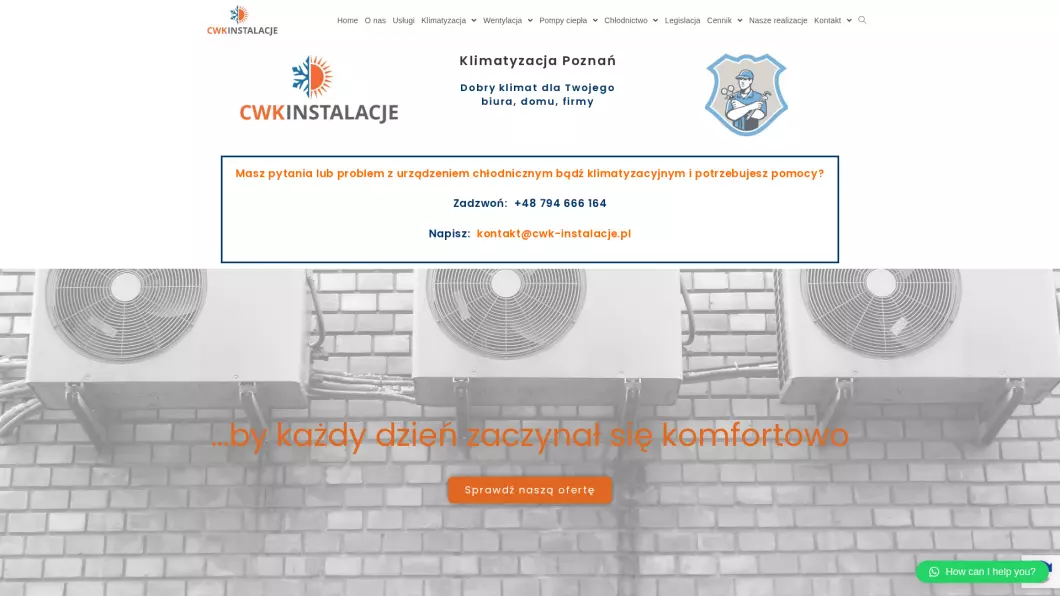 Klimatyzacje, pompy ciepła, chłodnictwo - CWK Instalacje